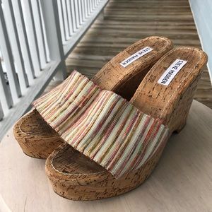 Steve Madden Cork Platform Wedges Sz 8.5